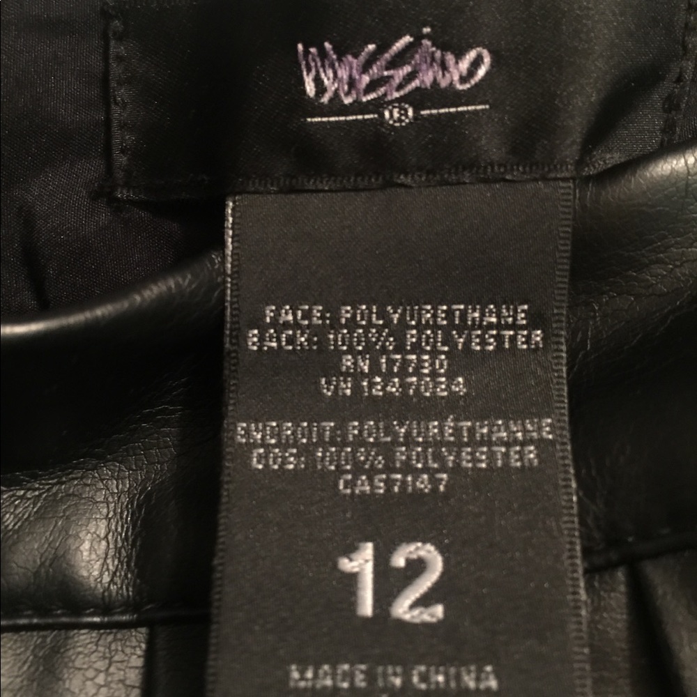 Black Leather-like knee length skirt.